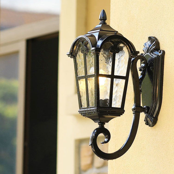 Contemporary Nordic Aluminum Glass Curved-Square 1-Light Wall Sconce Lamp For Outdoor | Bowlift