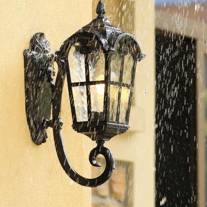 Contemporary Nordic Aluminum Glass Curved-Square 1-Light Wall Sconce Lamp For Outdoor | Bowlift