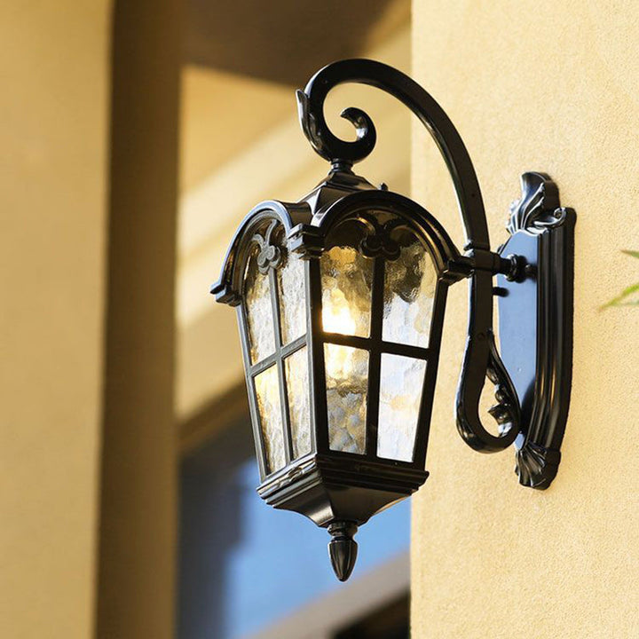 Contemporary Nordic Aluminum Glass Curved-Square 1-Light Wall Sconce Lamp For Outdoor | Bowlift