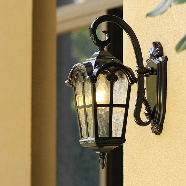 Contemporary Nordic Aluminum Glass Curved-Square 1-Light Wall Sconce Lamp For Outdoor | Bowlift