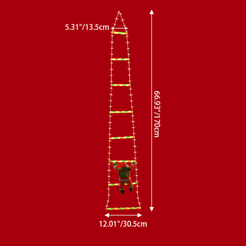 BowLift | Modern Art Deco PVC Cotton Ladder Shape Santa Claus Christmas Decoration LED String Light For Outdoor