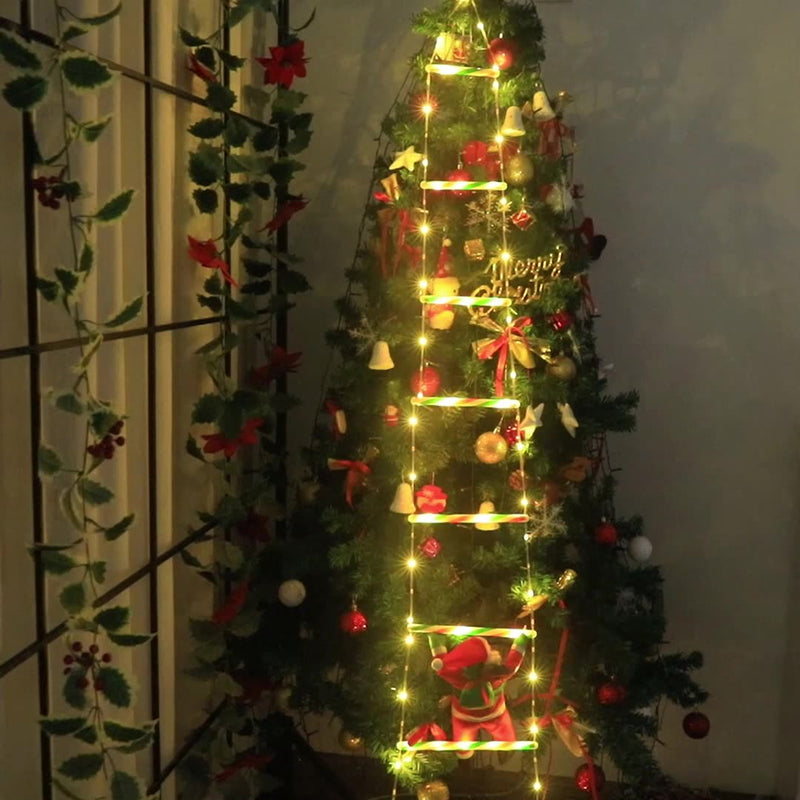 BowLift | Modern Art Deco PVC Cotton Ladder Shape Santa Claus Christmas Decoration LED String Light For Outdoor