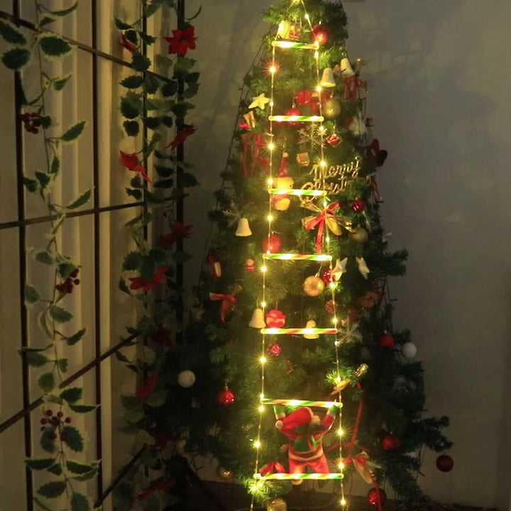 BowLift | Modern Art Deco PVC Cotton Ladder Shape Santa Claus Christmas Decoration LED String Light For Outdoor