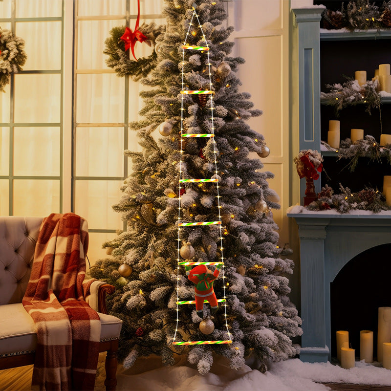 BowLift | Modern Art Deco PVC Cotton Ladder Shape Santa Claus Christmas Decoration LED String Light For Outdoor