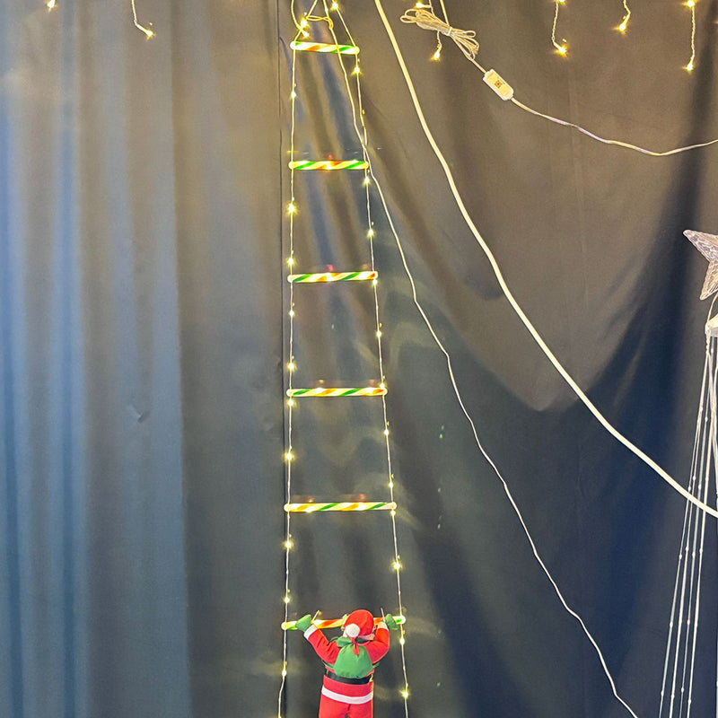 BowLift | Modern Art Deco PVC Cotton Ladder Shape Santa Claus Christmas Decoration LED String Light For Outdoor