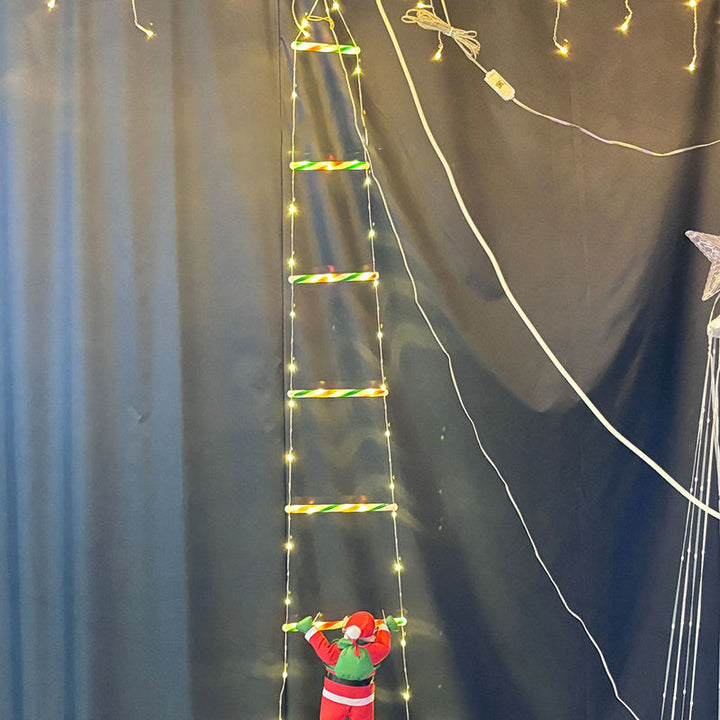 BowLift | Modern Art Deco PVC Cotton Ladder Shape Santa Claus Christmas Decoration LED String Light For Outdoor