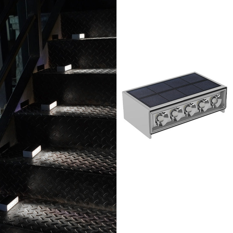 Modern Minimalist Solar Waterproof ABS PC Rectangular LED Outdoor Step Light Ideal For Garden And Outdoor Patio | Bowlift