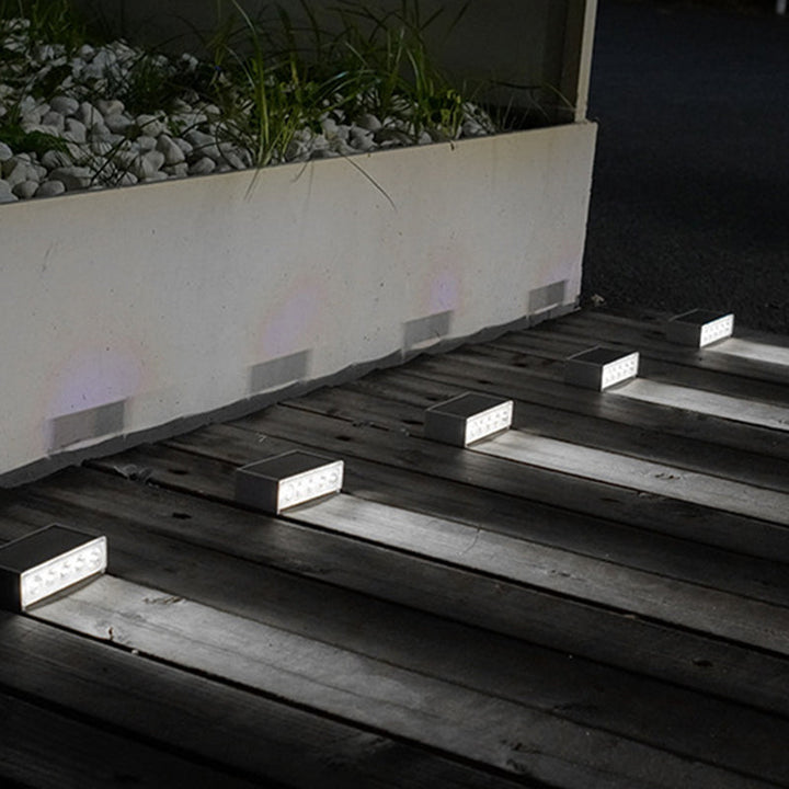 Modern Minimalist Solar Waterproof ABS PC Rectangular LED Outdoor Step Light Ideal For Garden And Outdoor Patio | Bowlift