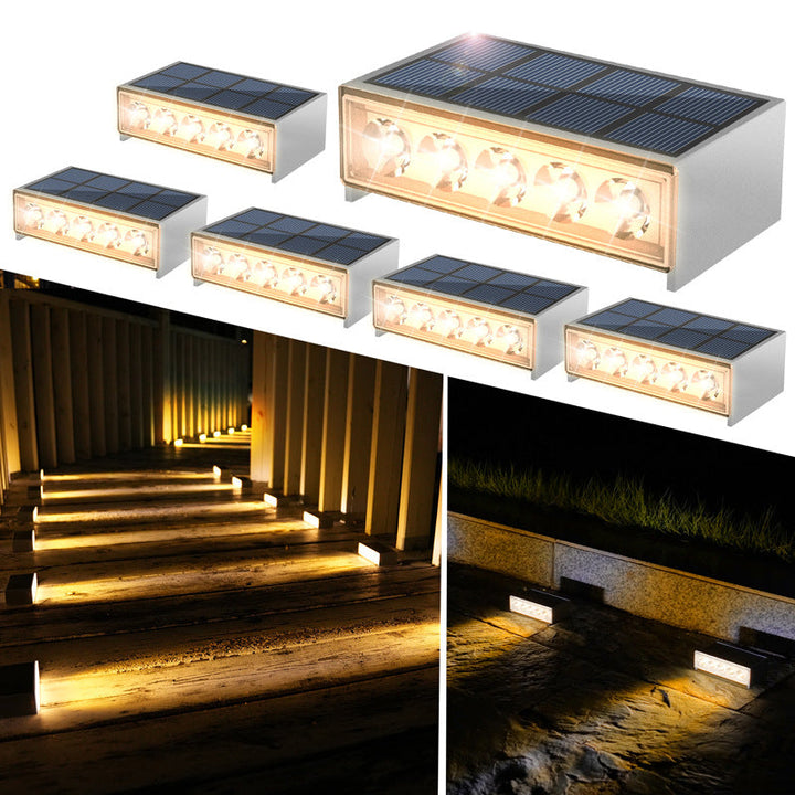 Modern Minimalist Solar Waterproof ABS PC Rectangular LED Outdoor Step Light Ideal For Garden And Outdoor Patio | Bowlift