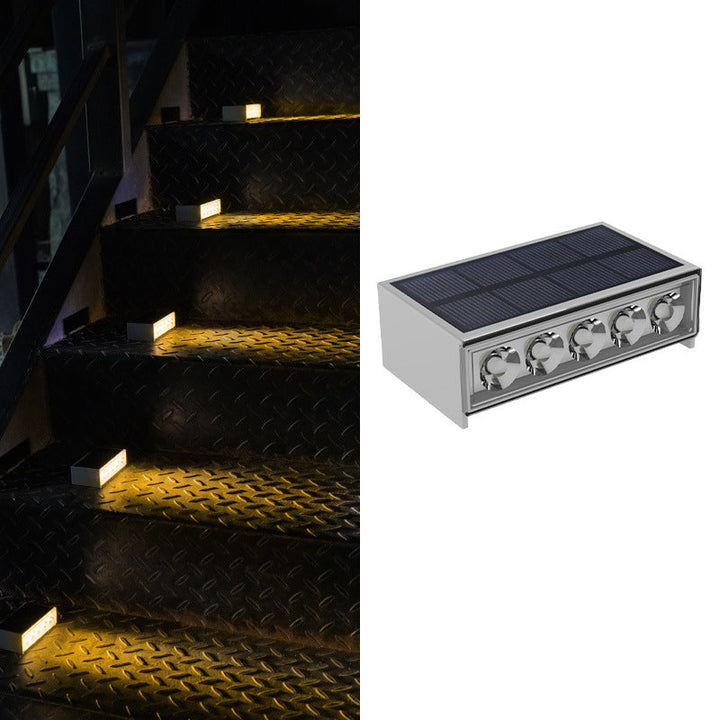 Modern Minimalist Solar Waterproof ABS PC Rectangular LED Outdoor Step Light Ideal For Garden And Outdoor Patio | Bowlift