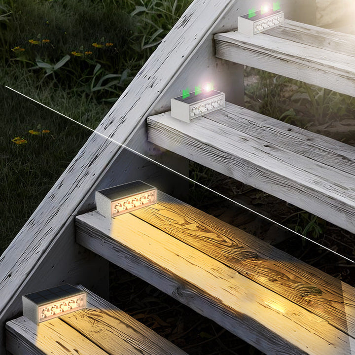 Modern Minimalist Solar Waterproof ABS PC Rectangular LED Outdoor Step Light Ideal For Garden And Outdoor Patio | Bowlift
