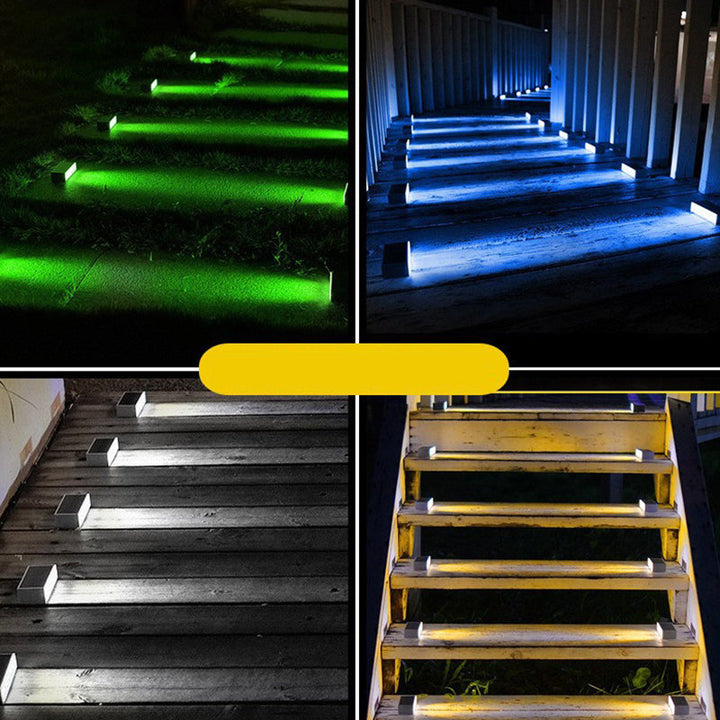 Modern Minimalist Solar Waterproof ABS PC Rectangular LED Outdoor Step Light Ideal For Garden And Outdoor Patio | Bowlift