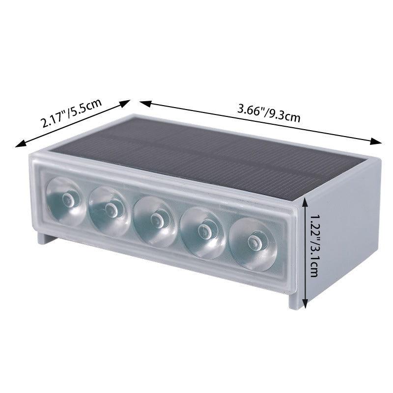Modern Minimalist Solar Waterproof ABS PC Rectangular LED Outdoor Step Light Ideal For Garden And Outdoor Patio | Bowlift
