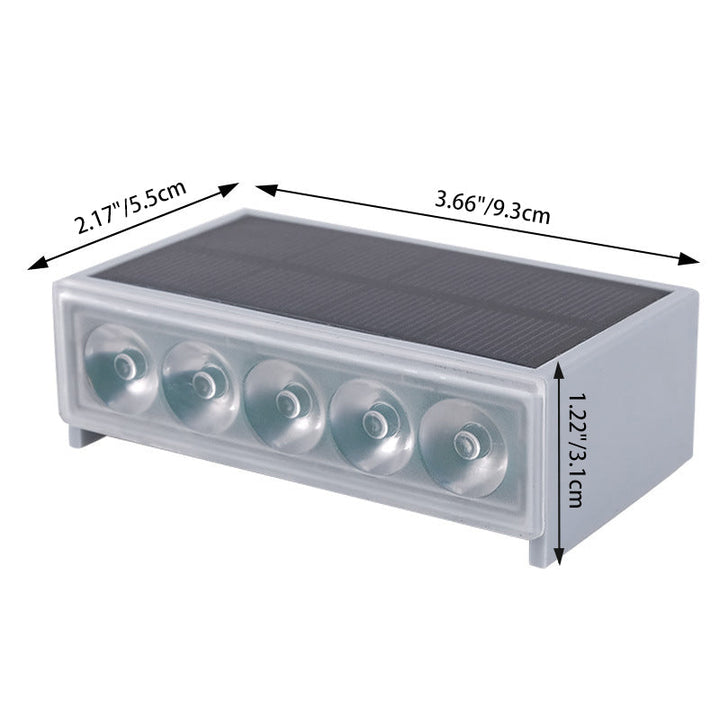 Modern Minimalist Solar Waterproof ABS PC Rectangular LED Outdoor Step Light Ideal For Garden And Outdoor Patio | Bowlift