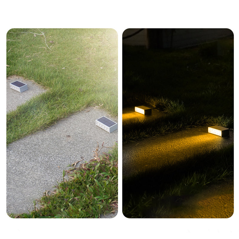 Modern Minimalist Solar Waterproof ABS PC Rectangular LED Outdoor Step Light Ideal For Garden And Outdoor Patio | Bowlift