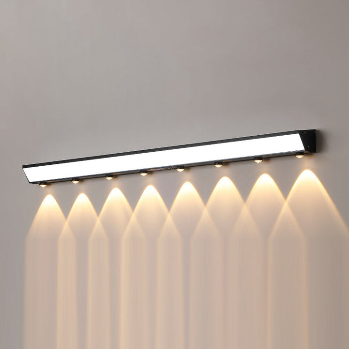 Modern Minimalist Solar Waterproof Motion Sensor Acrylic Aluminum & Stainless Steel Rectangular LED Wall Sconce Lamp For Outdoor Patio | Bowlift