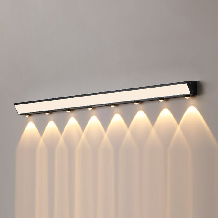 Modern Minimalist Solar Waterproof Motion Sensor Acrylic Aluminum & Stainless Steel Rectangular LED Wall Sconce Lamp For Outdoor Patio | Bowlift
