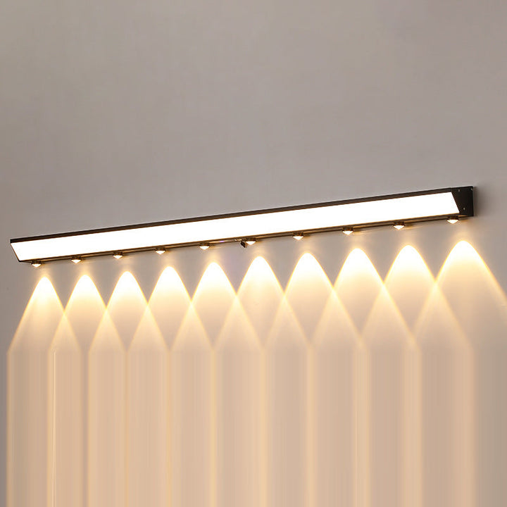 Modern Minimalist Solar Waterproof Motion Sensor Acrylic Aluminum & Stainless Steel Rectangular LED Wall Sconce Lamp For Outdoor Patio | Bowlift