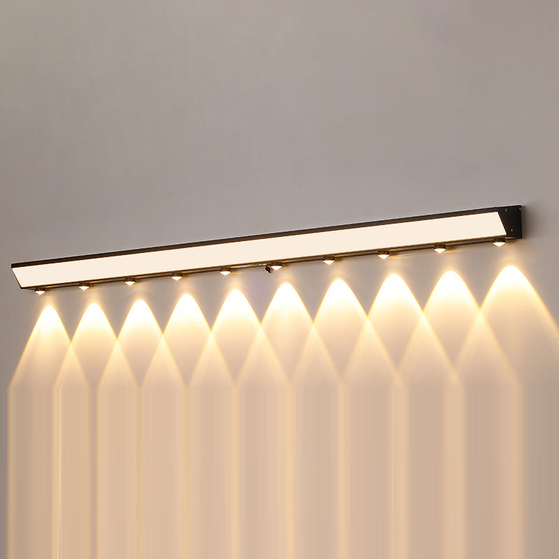 Modern Minimalist Solar Waterproof Motion Sensor Acrylic Aluminum & Stainless Steel Rectangular LED Wall Sconce Lamp For Outdoor Patio | Bowlift