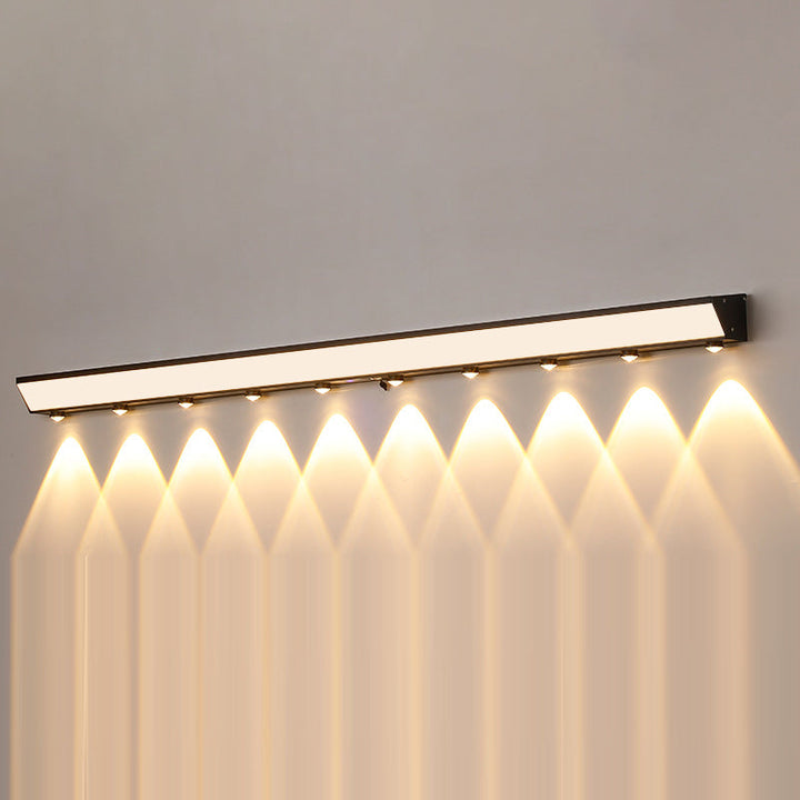 Modern Minimalist Solar Waterproof Motion Sensor Acrylic Aluminum & Stainless Steel Rectangular LED Wall Sconce Lamp For Outdoor Patio | Bowlift