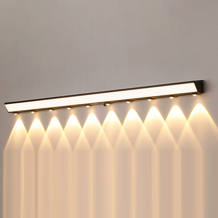 Modern Minimalist Solar Waterproof Motion Sensor Acrylic Aluminum & Stainless Steel Rectangular LED Wall Sconce Lamp For Outdoor Patio | Bowlift