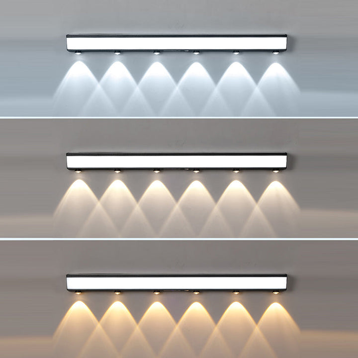 Modern Minimalist Solar Waterproof Motion Sensor Acrylic Aluminum & Stainless Steel Rectangular LED Wall Sconce Lamp For Outdoor Patio | Bowlift