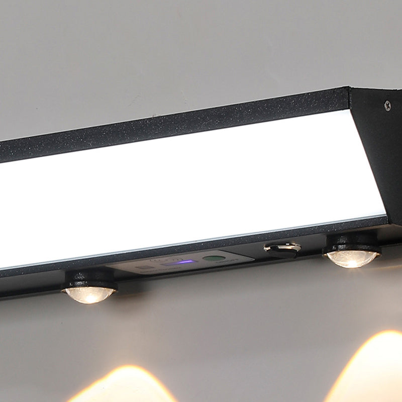 Modern Minimalist Solar Waterproof Motion Sensor Acrylic Aluminum & Stainless Steel Rectangular LED Wall Sconce Lamp For Outdoor Patio | Bowlift