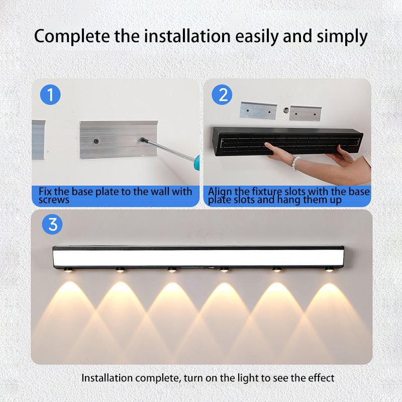 Modern Minimalist Solar Waterproof Motion Sensor Acrylic Aluminum & Stainless Steel Rectangular LED Wall Sconce Lamp For Outdoor Patio | Bowlift