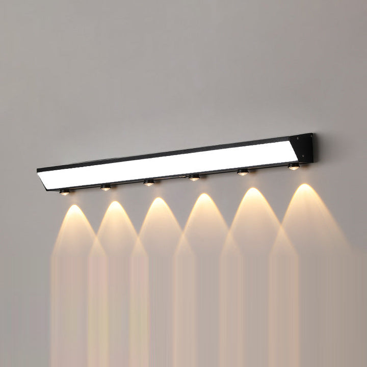 Modern Minimalist Solar Waterproof Motion Sensor Acrylic Aluminum & Stainless Steel Rectangular LED Wall Sconce Lamp For Outdoor Patio | Bowlift