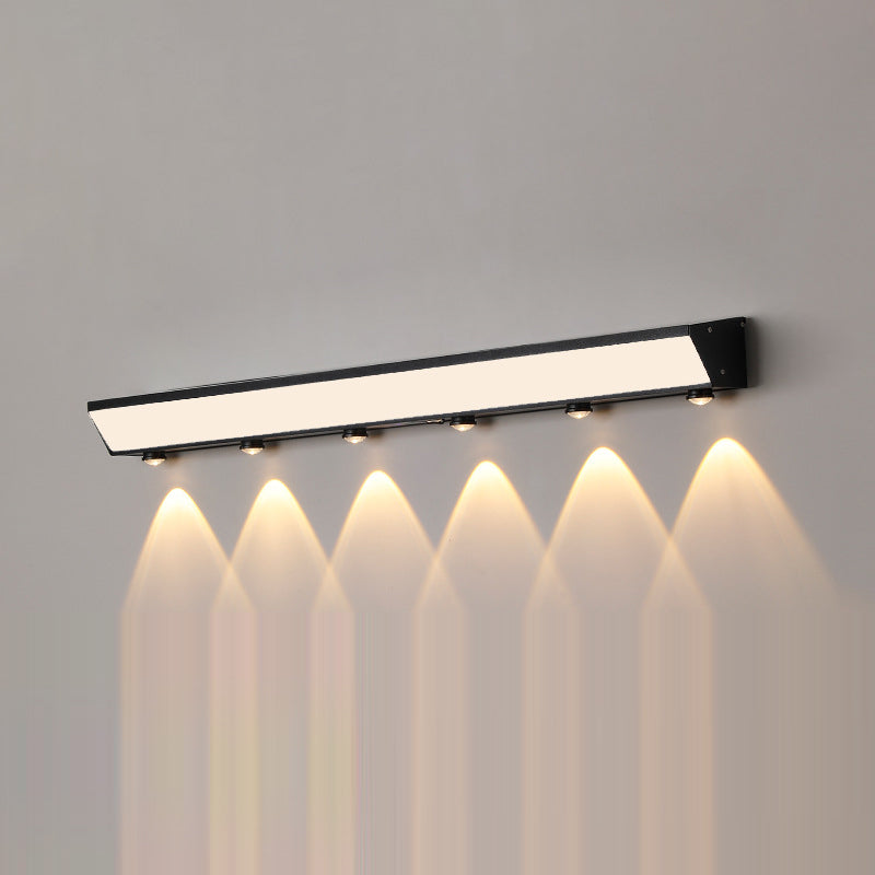 Modern Minimalist Solar Waterproof Motion Sensor Acrylic Aluminum & Stainless Steel Rectangular LED Wall Sconce Lamp For Outdoor Patio | Bowlift