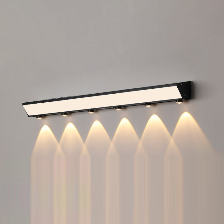 Modern Minimalist Solar Waterproof Motion Sensor Acrylic Aluminum & Stainless Steel Rectangular LED Wall Sconce Lamp For Outdoor Patio | Bowlift