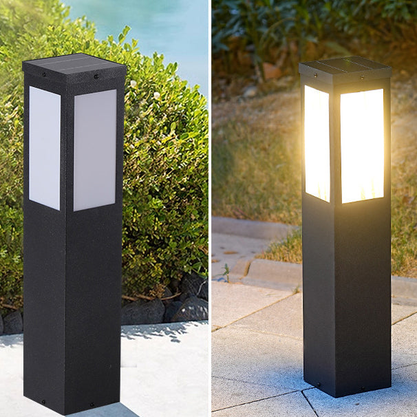 Modern Minimalist Solar Waterproof Metal & PC Pillar LED Outdoor Light Landscape Lighting For Garden & Outdoor Patio | Bowlift