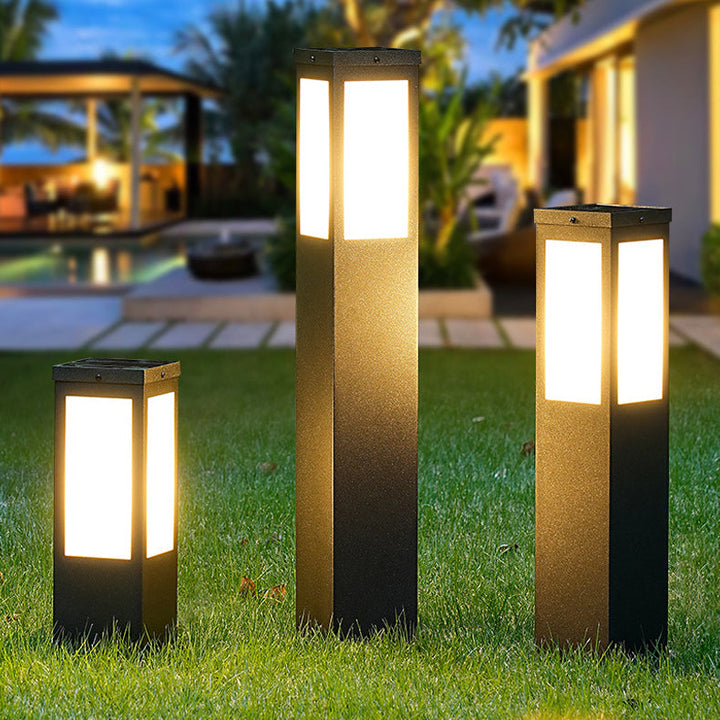 Modern Minimalist Solar Waterproof Metal & PC Pillar LED Outdoor Light Landscape Lighting For Garden & Outdoor Patio | Bowlift