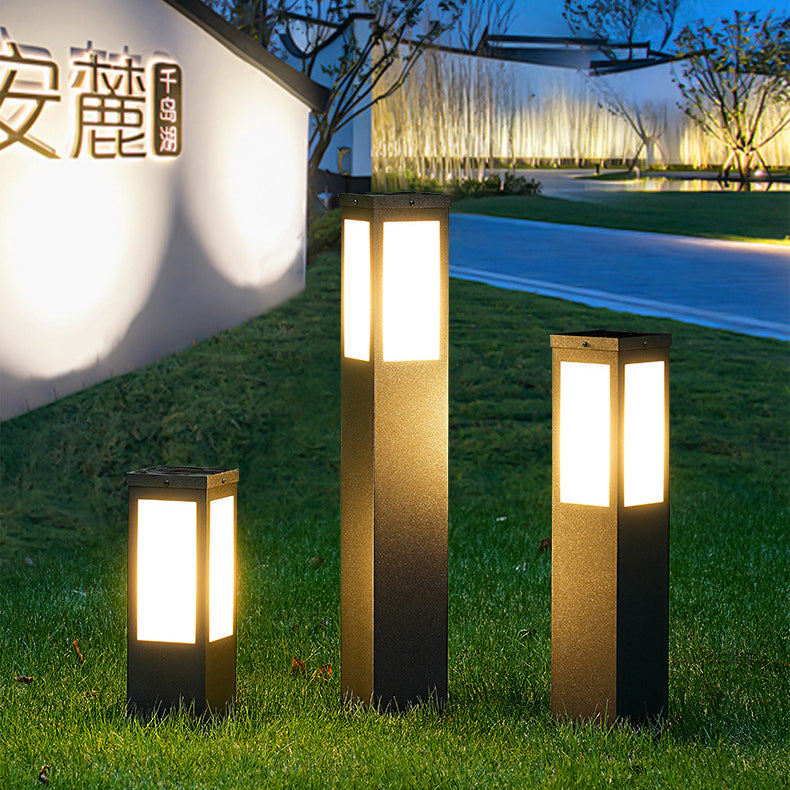 Modern Minimalist Solar Waterproof Metal & PC Pillar LED Outdoor Light Landscape Lighting For Garden & Outdoor Patio | Bowlift