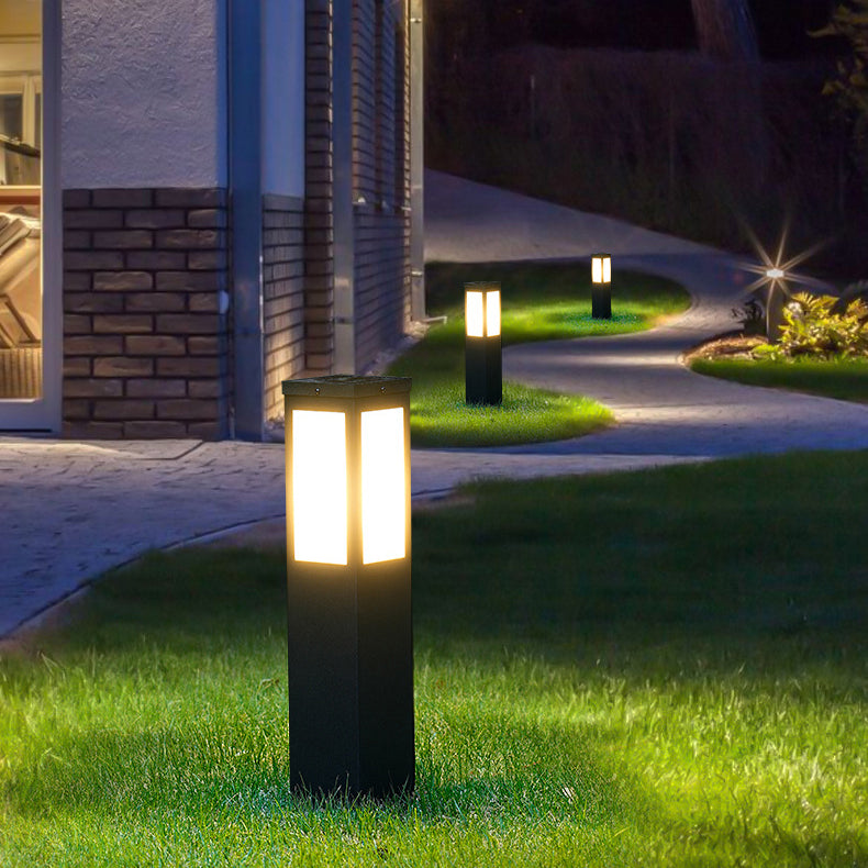 Modern Minimalist Solar Waterproof Metal & PC Pillar LED Outdoor Light Landscape Lighting For Garden & Outdoor Patio | Bowlift