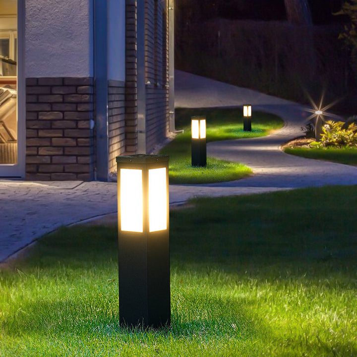Modern Minimalist Solar Waterproof Metal & PC Pillar LED Outdoor Light Landscape Lighting For Garden & Outdoor Patio | Bowlift