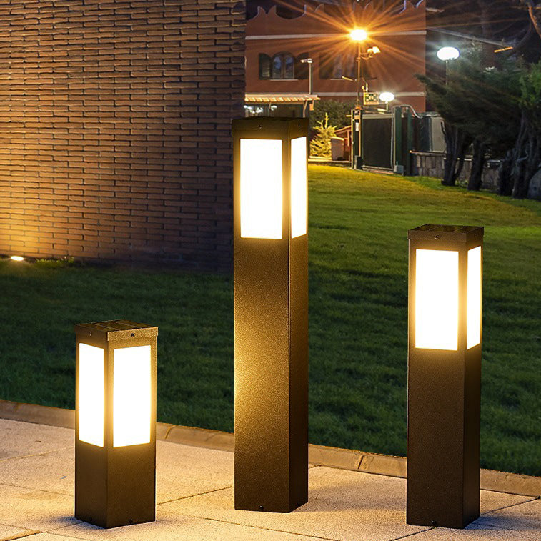 Modern Minimalist Solar Waterproof Metal & PC Pillar LED Outdoor Light Landscape Lighting For Garden & Outdoor Patio | Bowlift