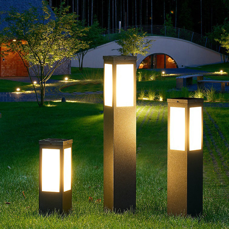 Modern Minimalist Solar Waterproof Metal & PC Pillar LED Outdoor Light Landscape Lighting For Garden & Outdoor Patio | Bowlift