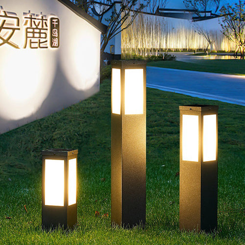 Modern Minimalist Solar Waterproof Metal & PC Pillar LED Outdoor Light Landscape Lighting For Garden & Outdoor Patio | Bowlift