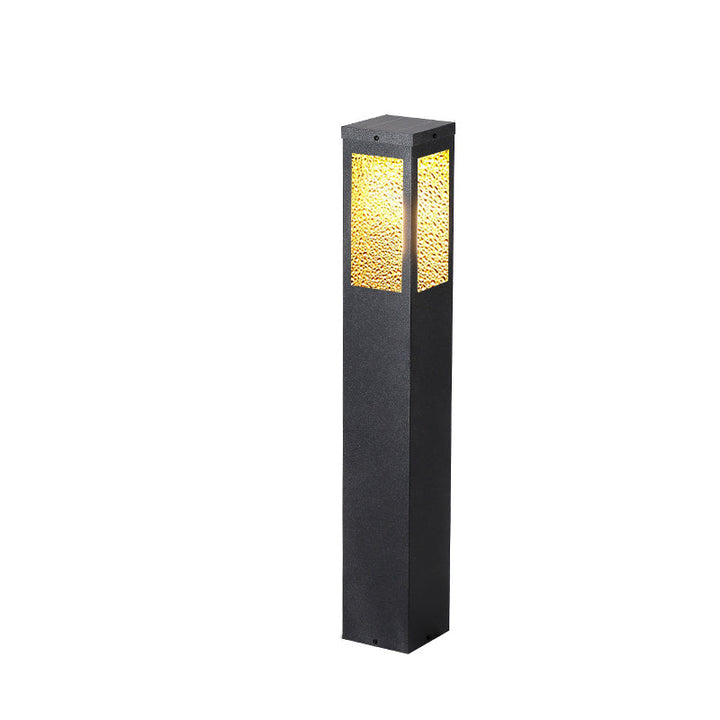 Modern Minimalist Waterproof Metal & Glass Diamond-Textured Pillar 1-Light Outdoor Light For Garden & Outdoor Patio | Bowlift