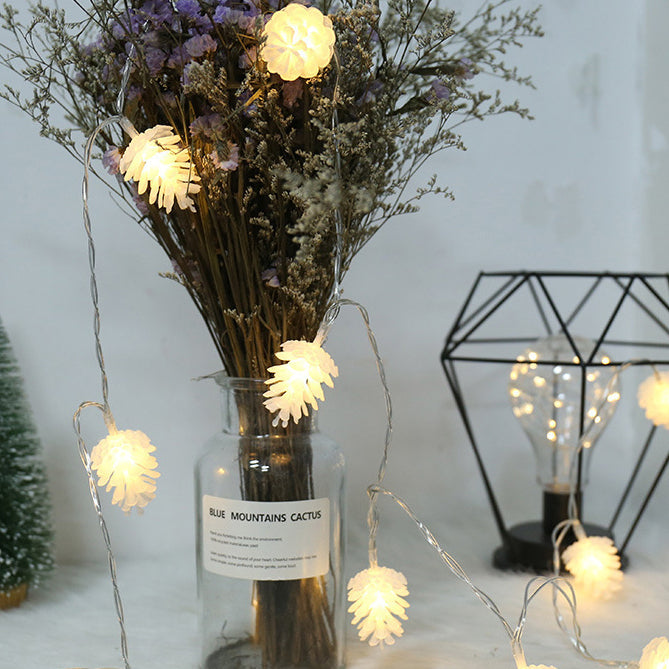 BowLift | Modern Art Deco Waterproof Solar Battery PVC Pinecone LED String Light For Garden & Outdoor Patio