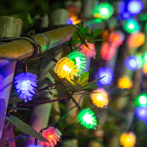 BowLift | Modern Art Deco Waterproof Solar Battery PVC Pinecone LED String Light For Garden & Outdoor Patio