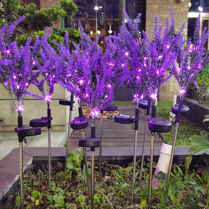 Modern Art Deco Solar Waterproof Stainless Steel PC & ABS Faux Lavender LED Outdoor Light Landscape Lighting For Garden & Outdoor Patio | Bowlift