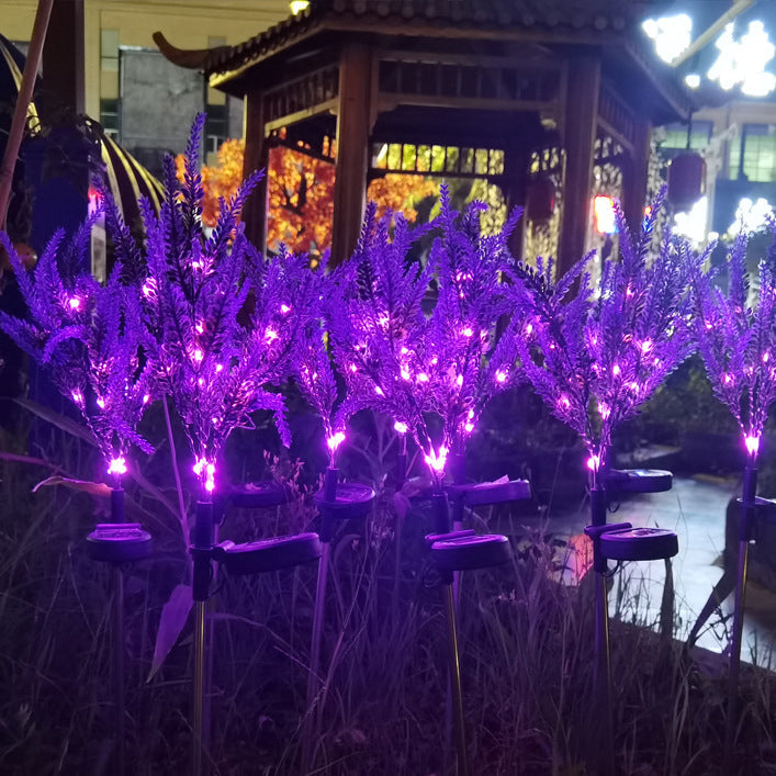 Modern Art Deco Solar Waterproof Stainless Steel PC & ABS Faux Lavender LED Outdoor Light Landscape Lighting For Garden & Outdoor Patio | Bowlift