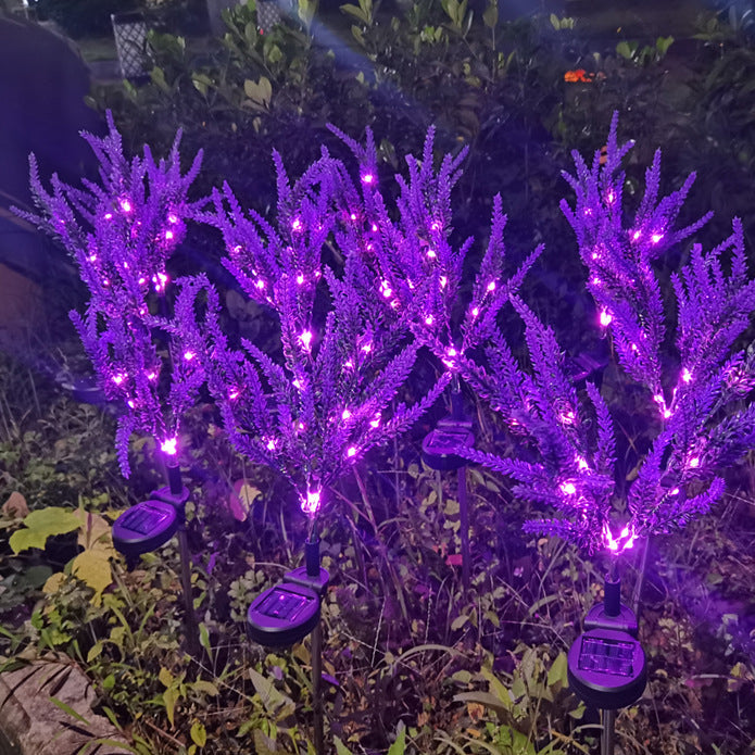 Modern Art Deco Solar Waterproof Stainless Steel PC & ABS Faux Lavender LED Outdoor Light Landscape Lighting For Garden & Outdoor Patio | Bowlift