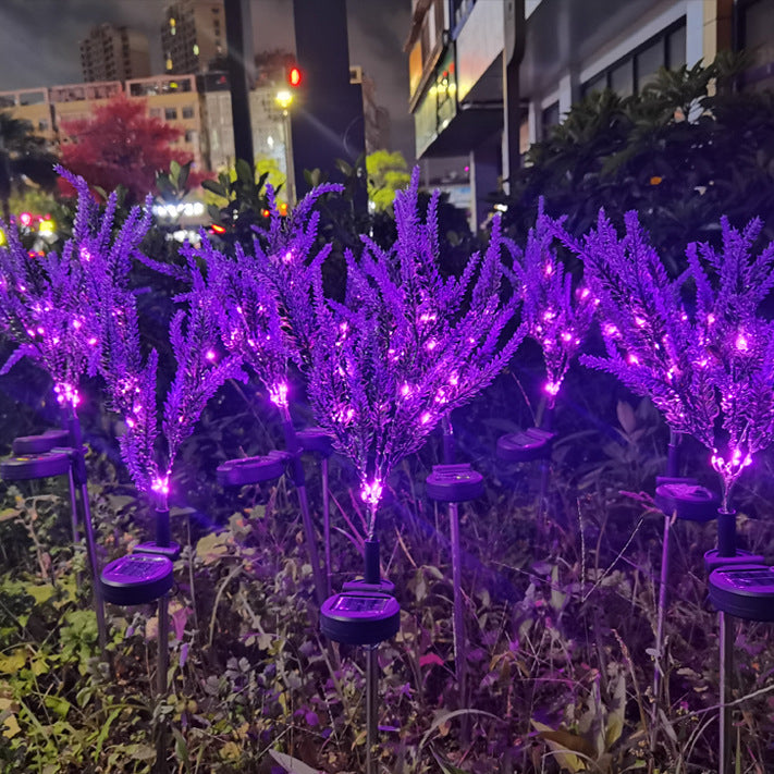 Modern Art Deco Solar Waterproof Stainless Steel PC & ABS Faux Lavender LED Outdoor Light Landscape Lighting For Garden & Outdoor Patio | Bowlift