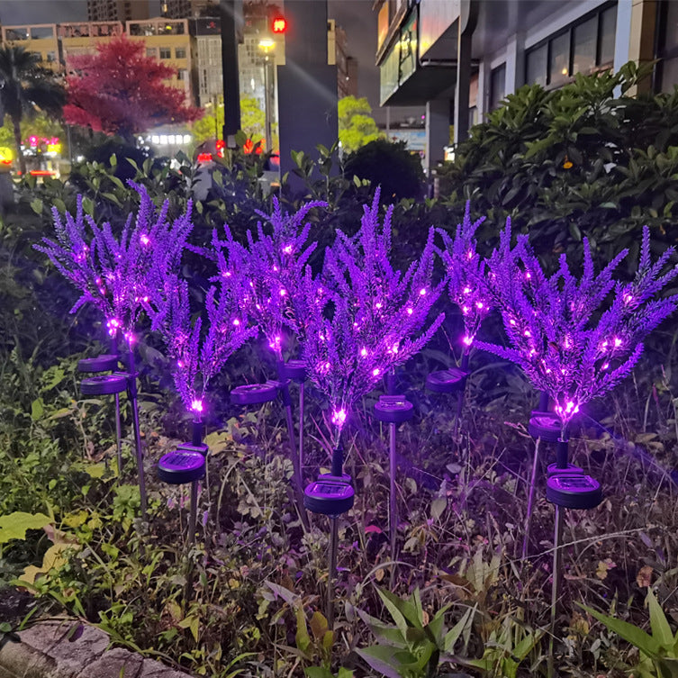 Modern Art Deco Solar Waterproof Stainless Steel PC & ABS Faux Lavender LED Outdoor Light Landscape Lighting For Garden & Outdoor Patio | Bowlift