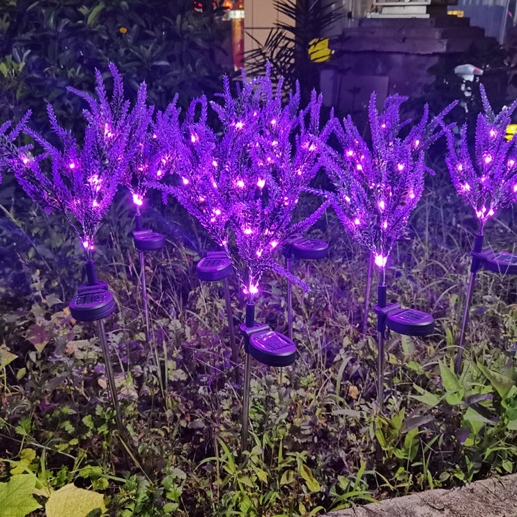 Modern Art Deco Solar Waterproof Stainless Steel PC & ABS Faux Lavender LED Outdoor Light Landscape Lighting For Garden & Outdoor Patio | Bowlift