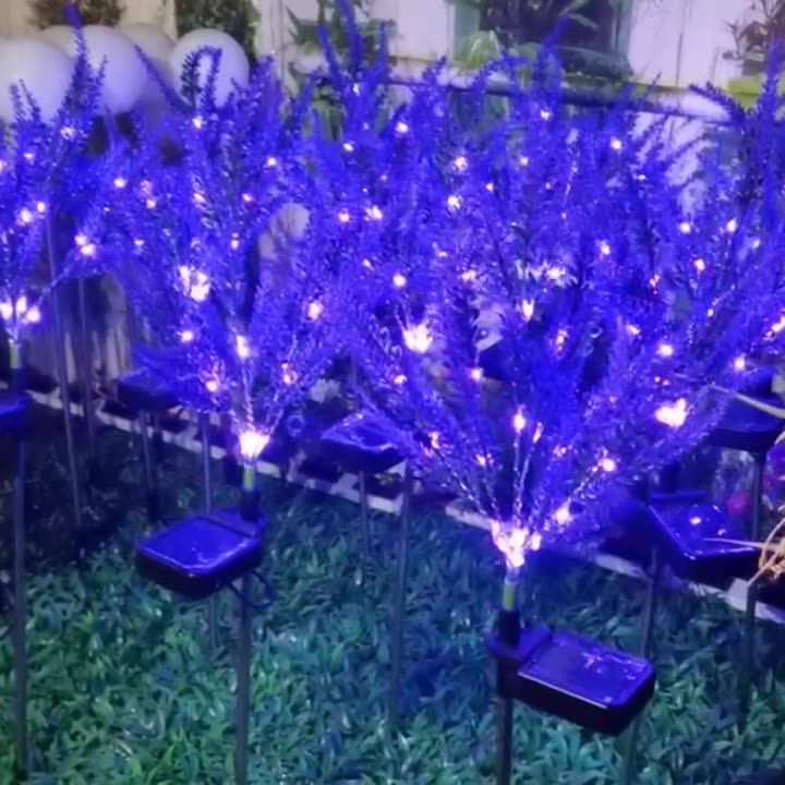 Modern Art Deco Solar Waterproof Stainless Steel PC & ABS Faux Lavender LED Outdoor Light Landscape Lighting For Garden & Outdoor Patio | Bowlift