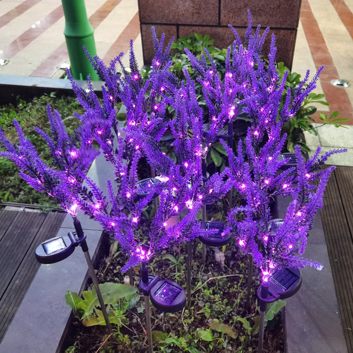 Modern Art Deco Solar Waterproof Stainless Steel PC & ABS Faux Lavender LED Outdoor Light Landscape Lighting For Garden & Outdoor Patio | Bowlift